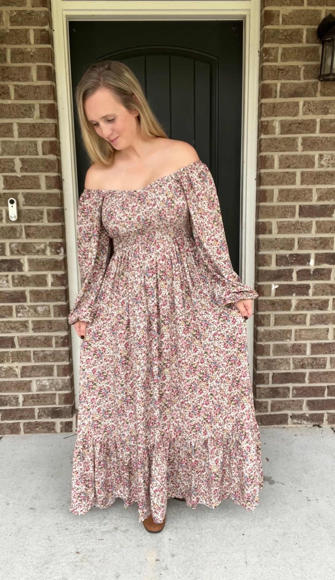 Floral Sweetheart Smocked Maxi Dress
