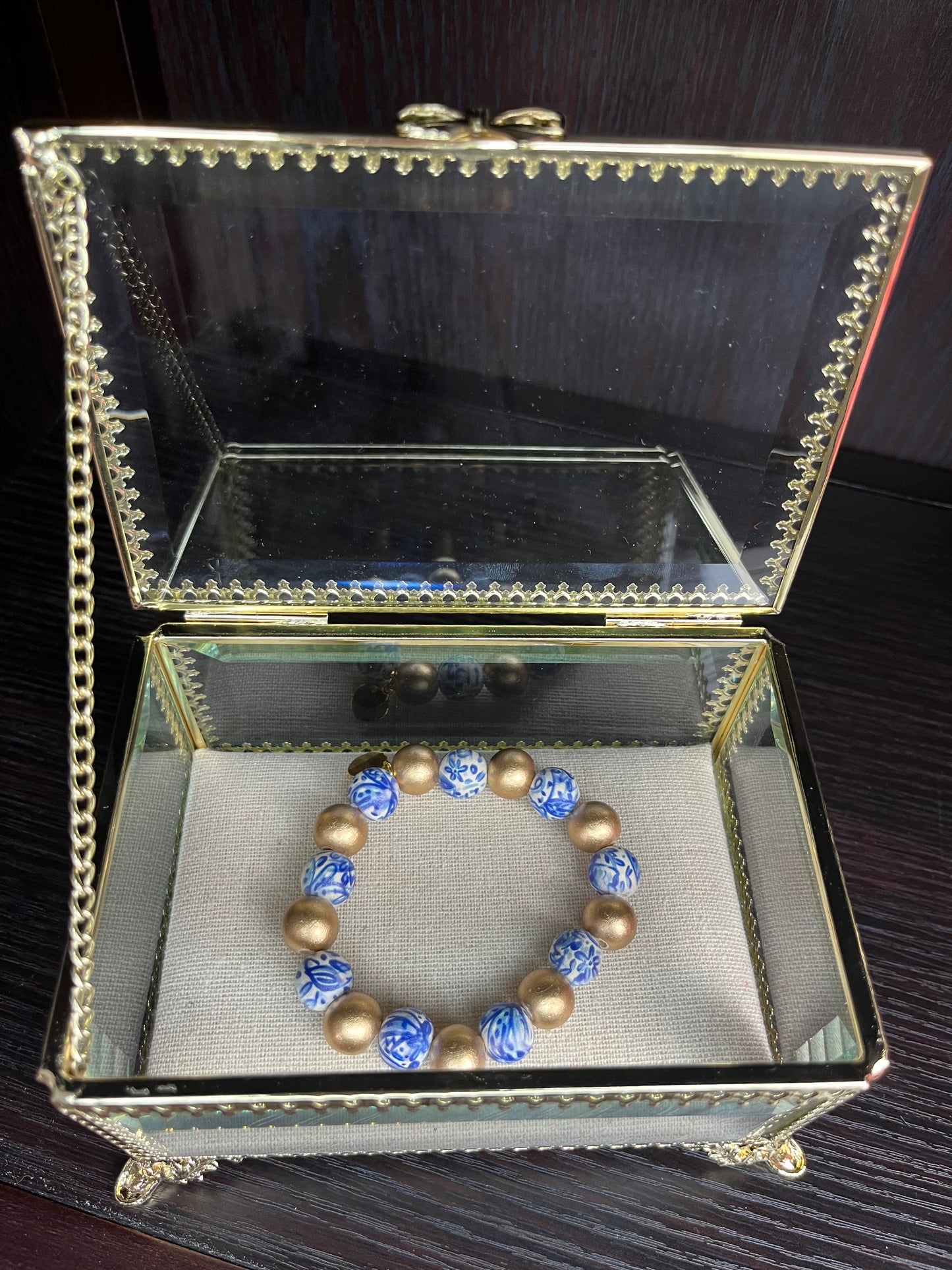 Blue and Gold Chinoiserie Bracelet