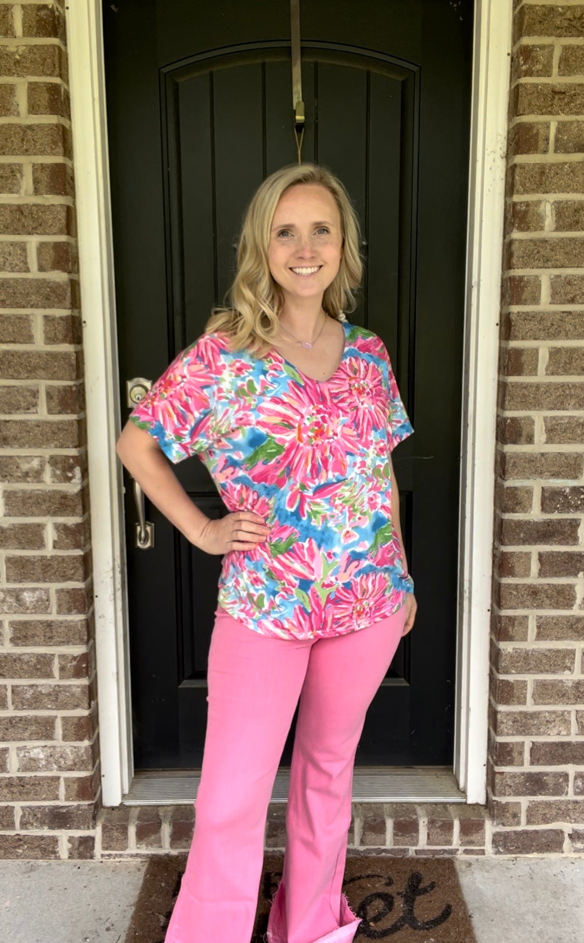 Floral V-Neck Shirt