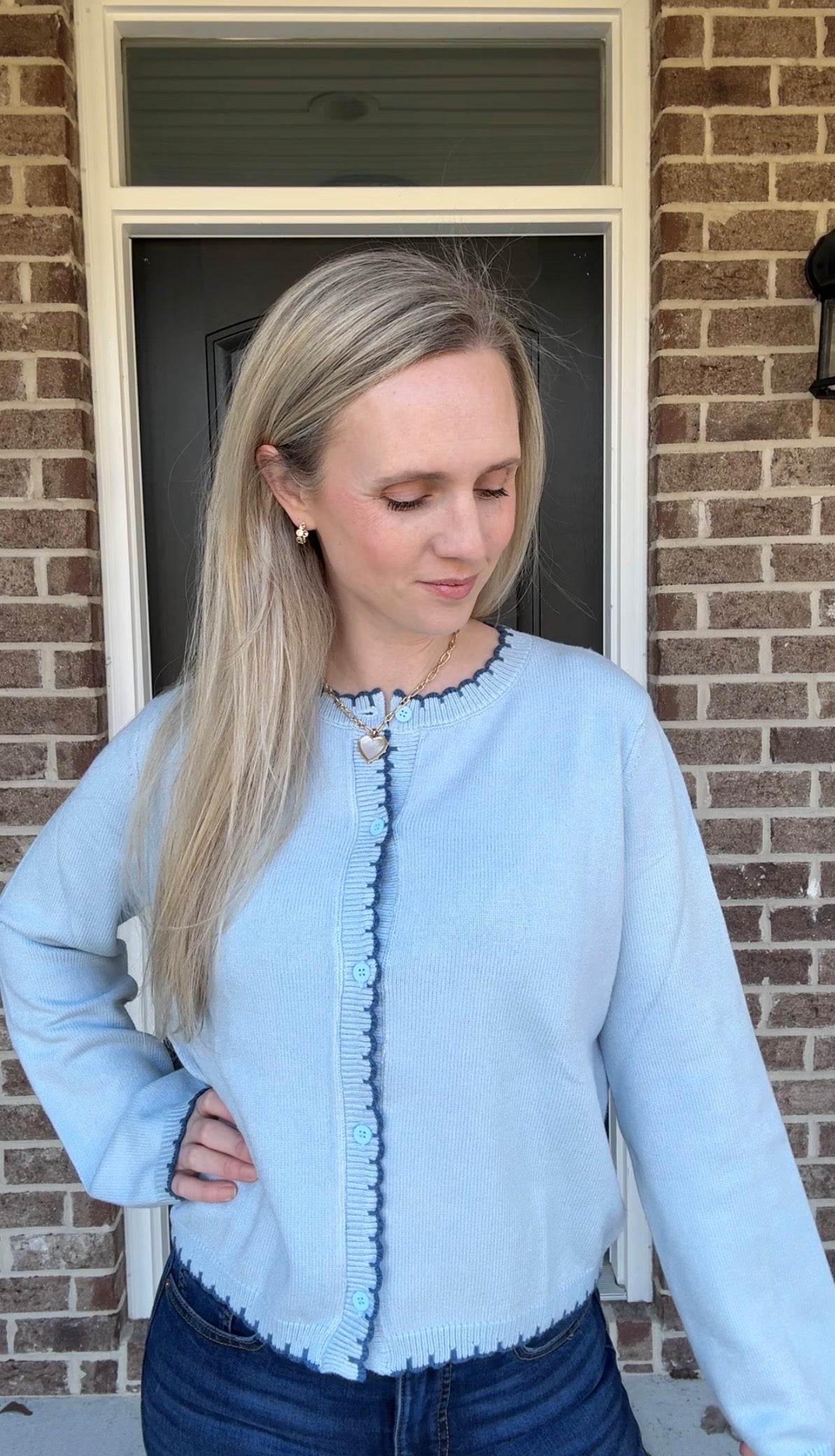 Sunday Best Blue Scallop Cardigan