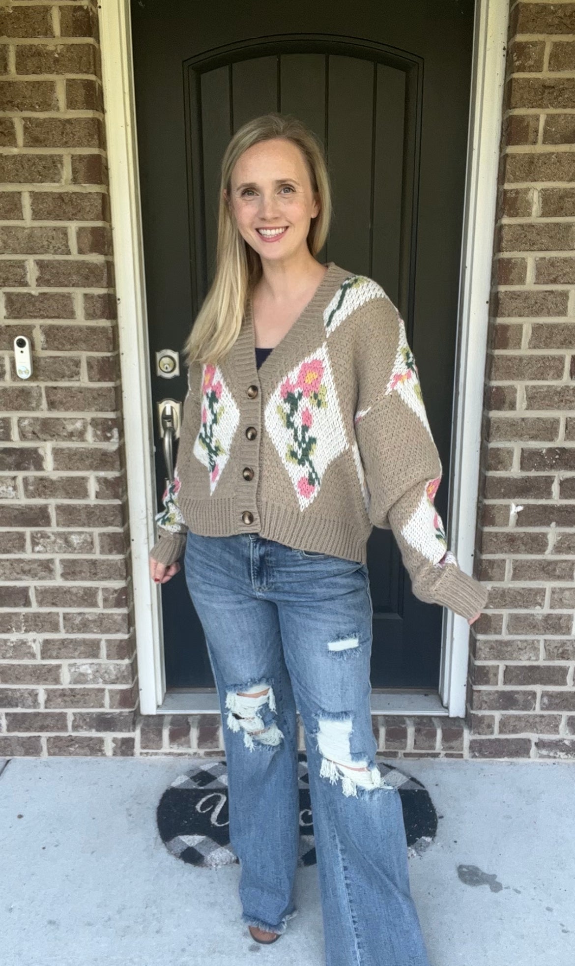 Chunky Floral Cardigan