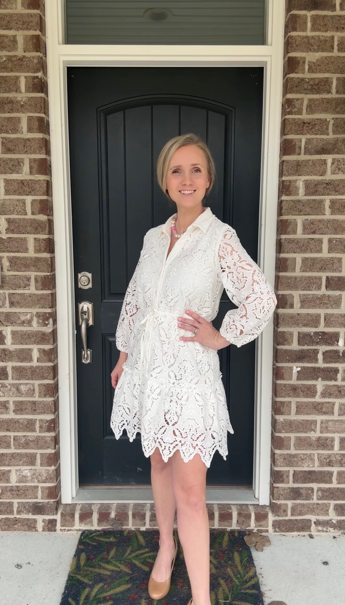 White Floral Lace Dress