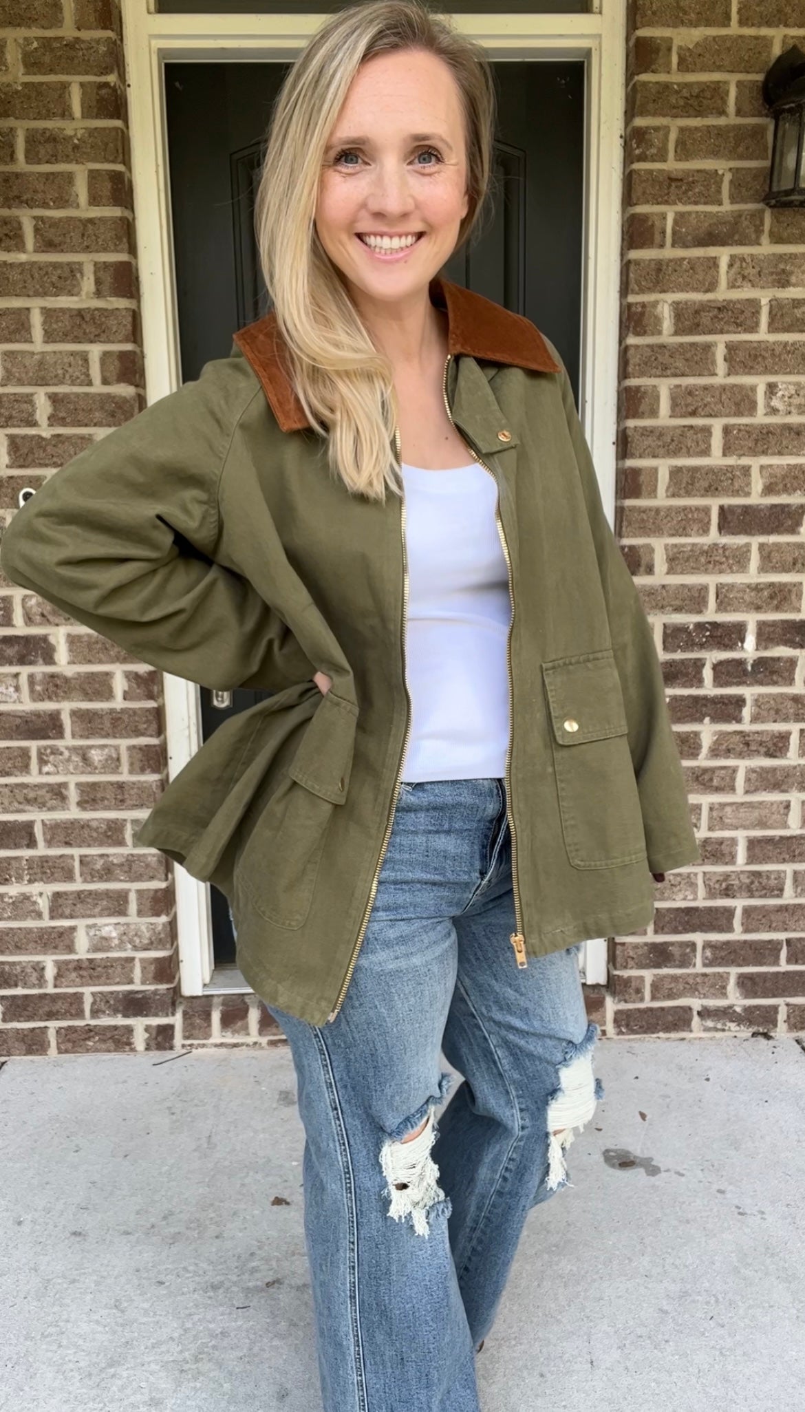 Cotton Chore Jacket- Light Olive