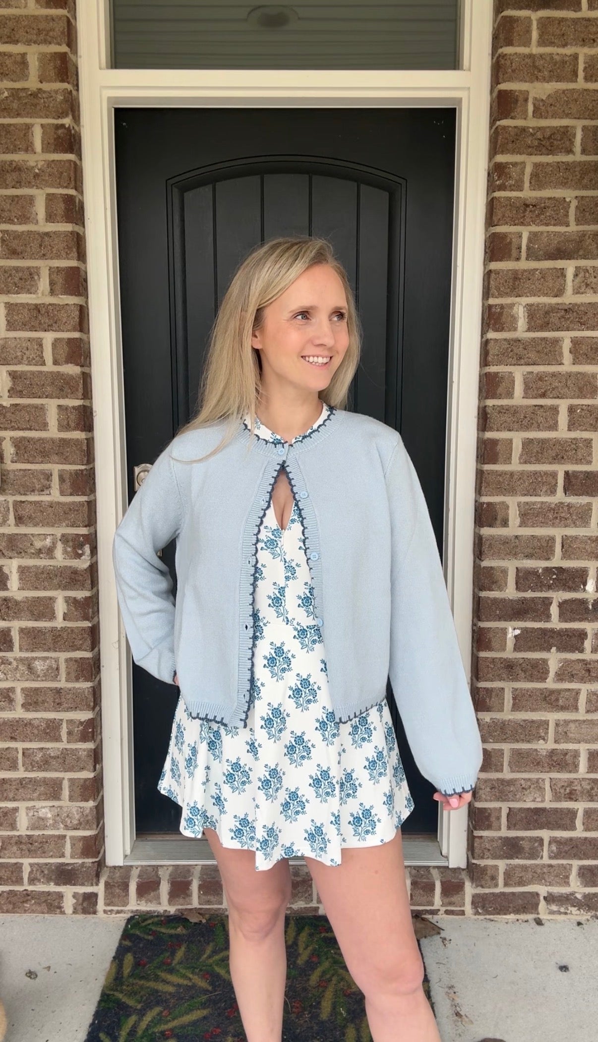 Blue Floral Athleisure Dress