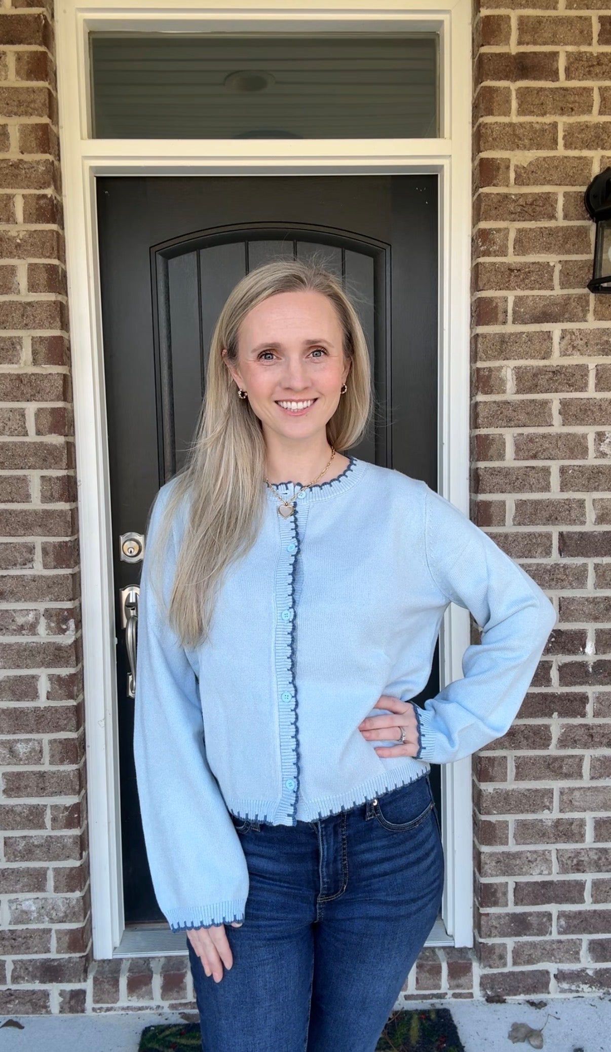 Sunday Best Blue Scallop Cardigan