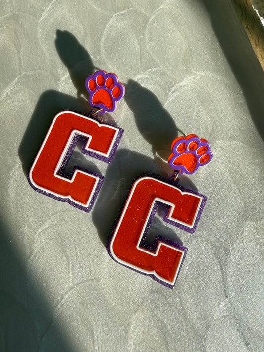 Gameday Orange/Purple Earrings