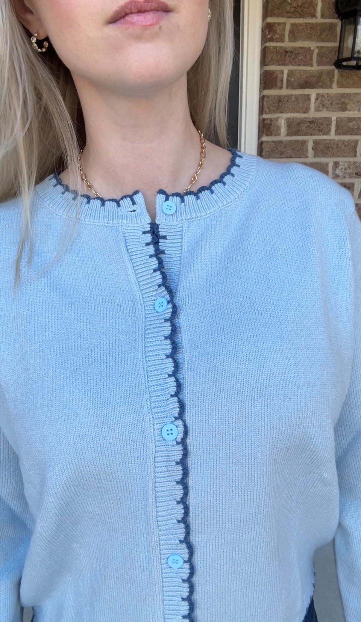 Sunday Best Blue Scallop Cardigan