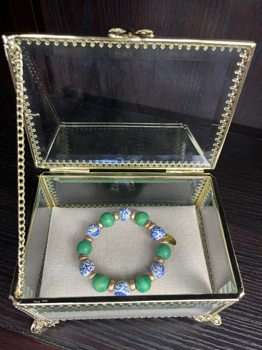 Green & Blue Chinoiserie Bracelet