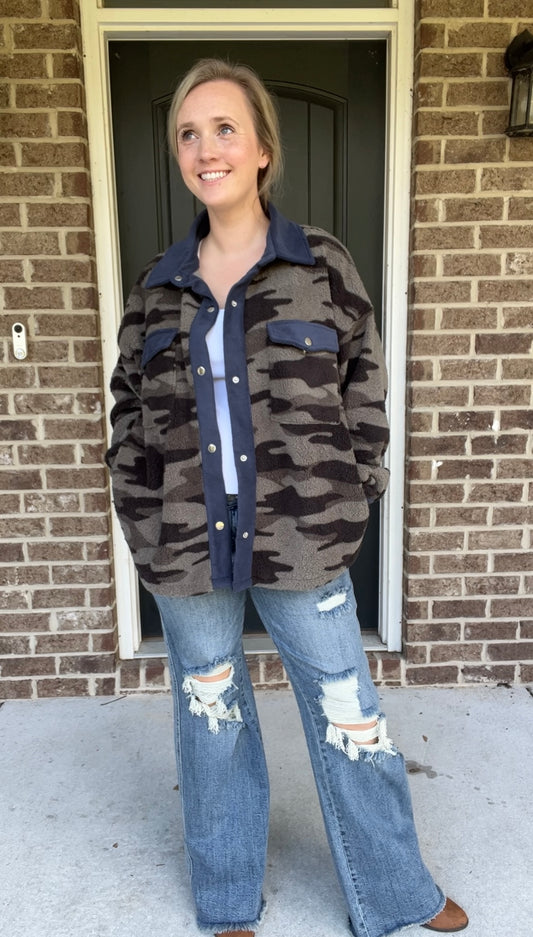 Camo Fleece Shacket