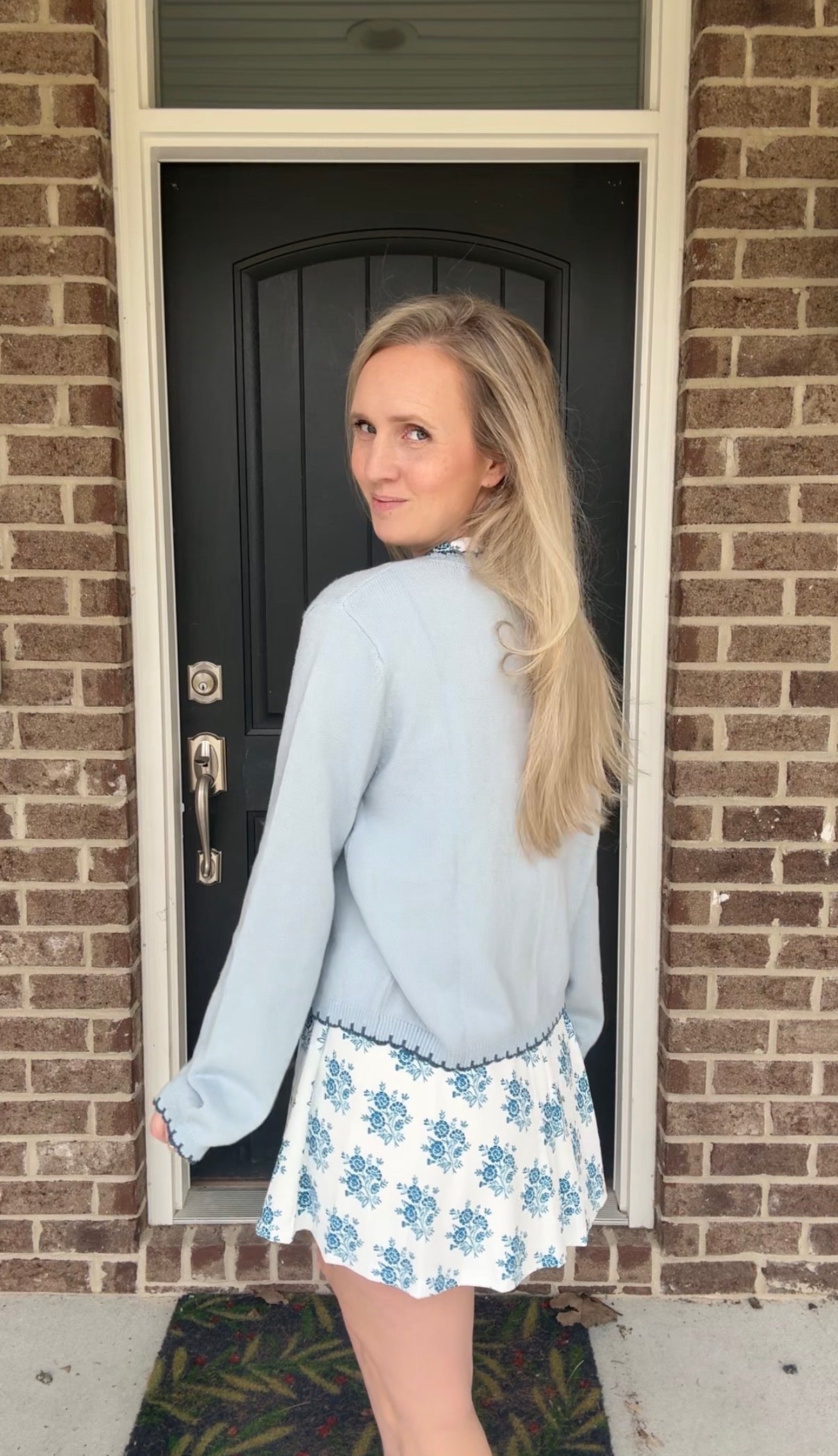 Blue Floral Athleisure Dress