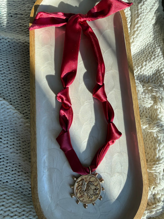 Gamecock Pendant Scarf Necklace