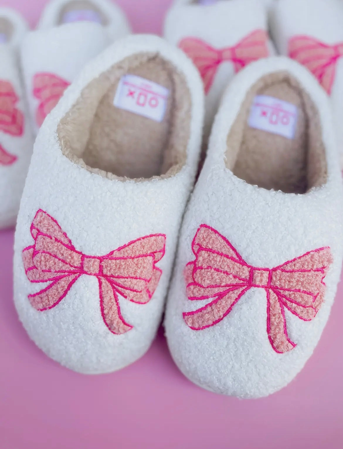 Pink Bow Slippers