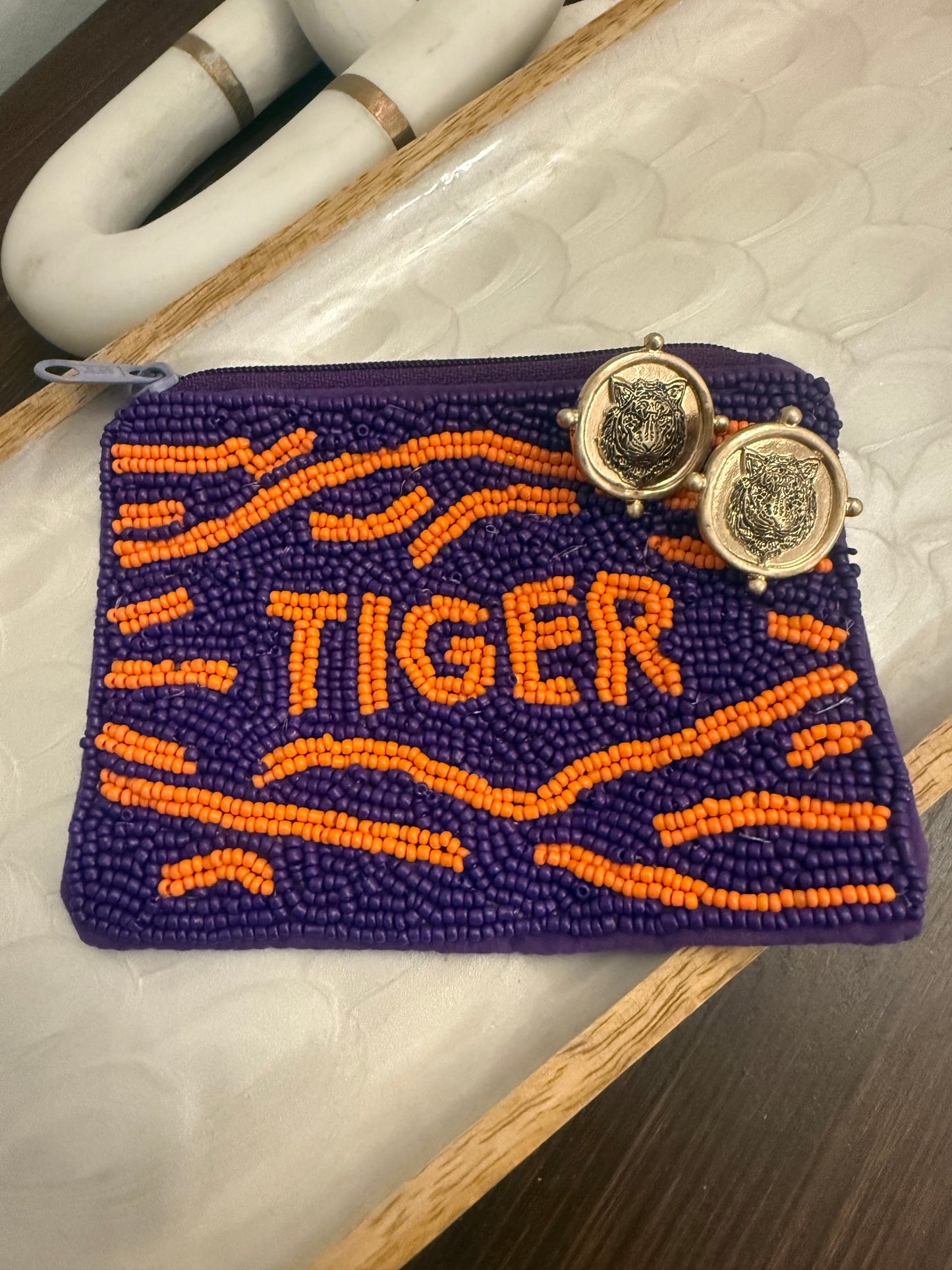 Tiger Pendant Earrings