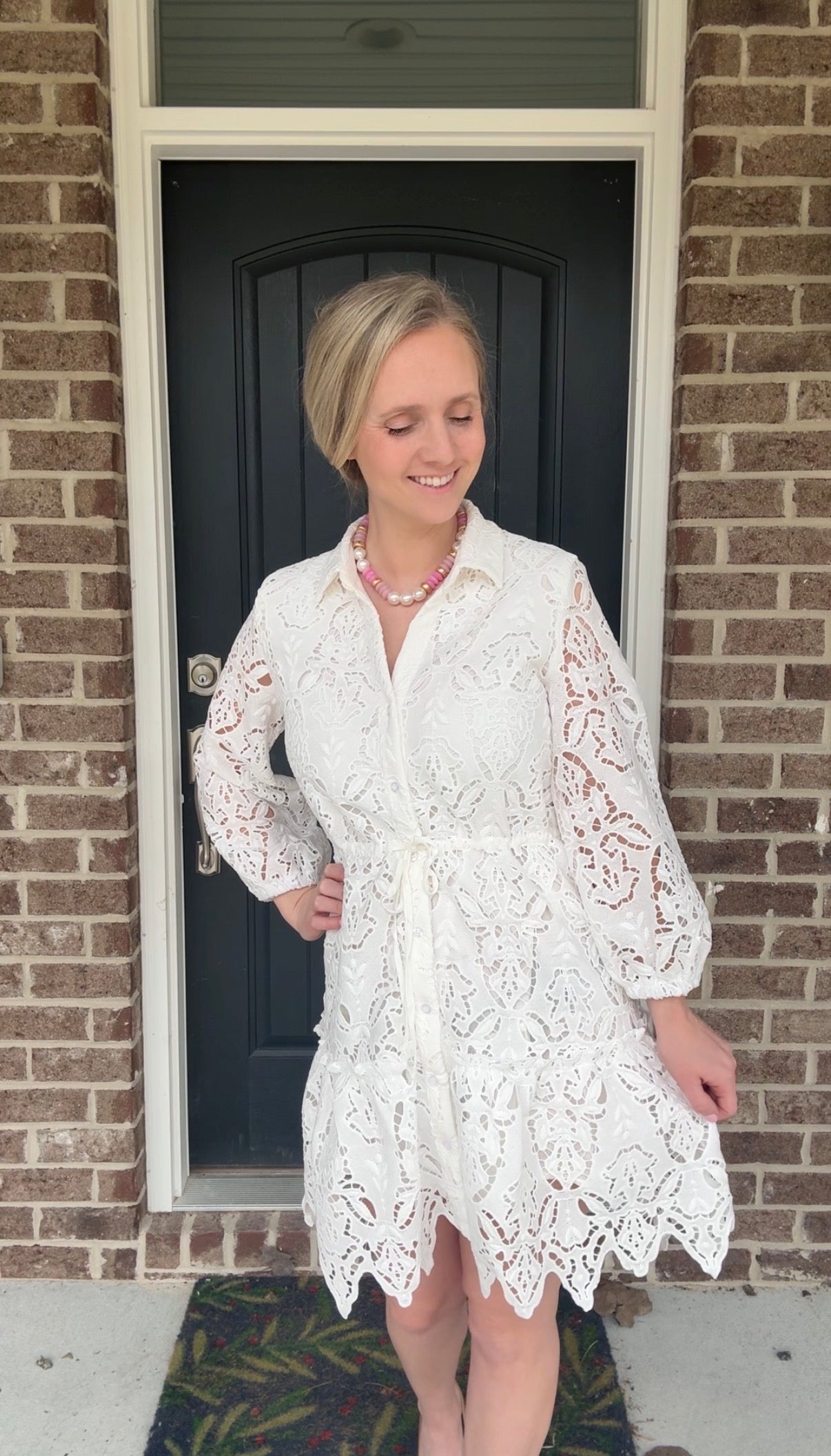 White Floral Lace Dress