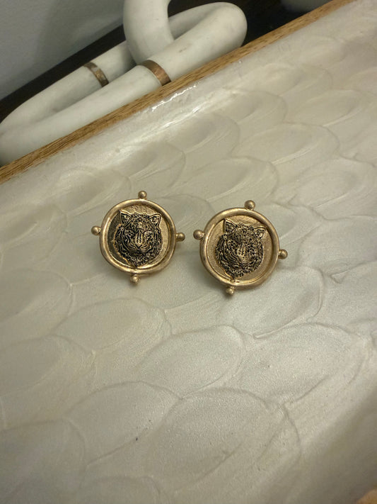 Tiger Pendant Earrings