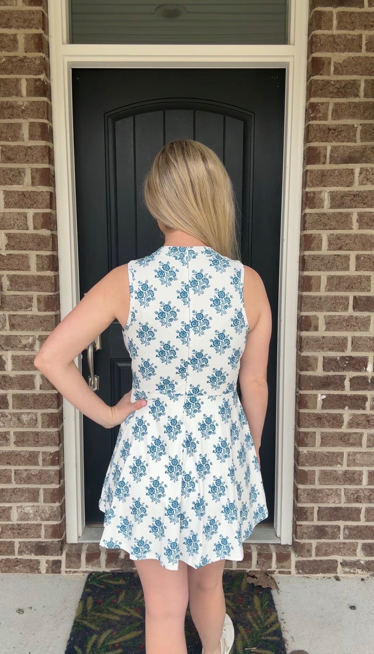 Blue Floral Athleisure Dress