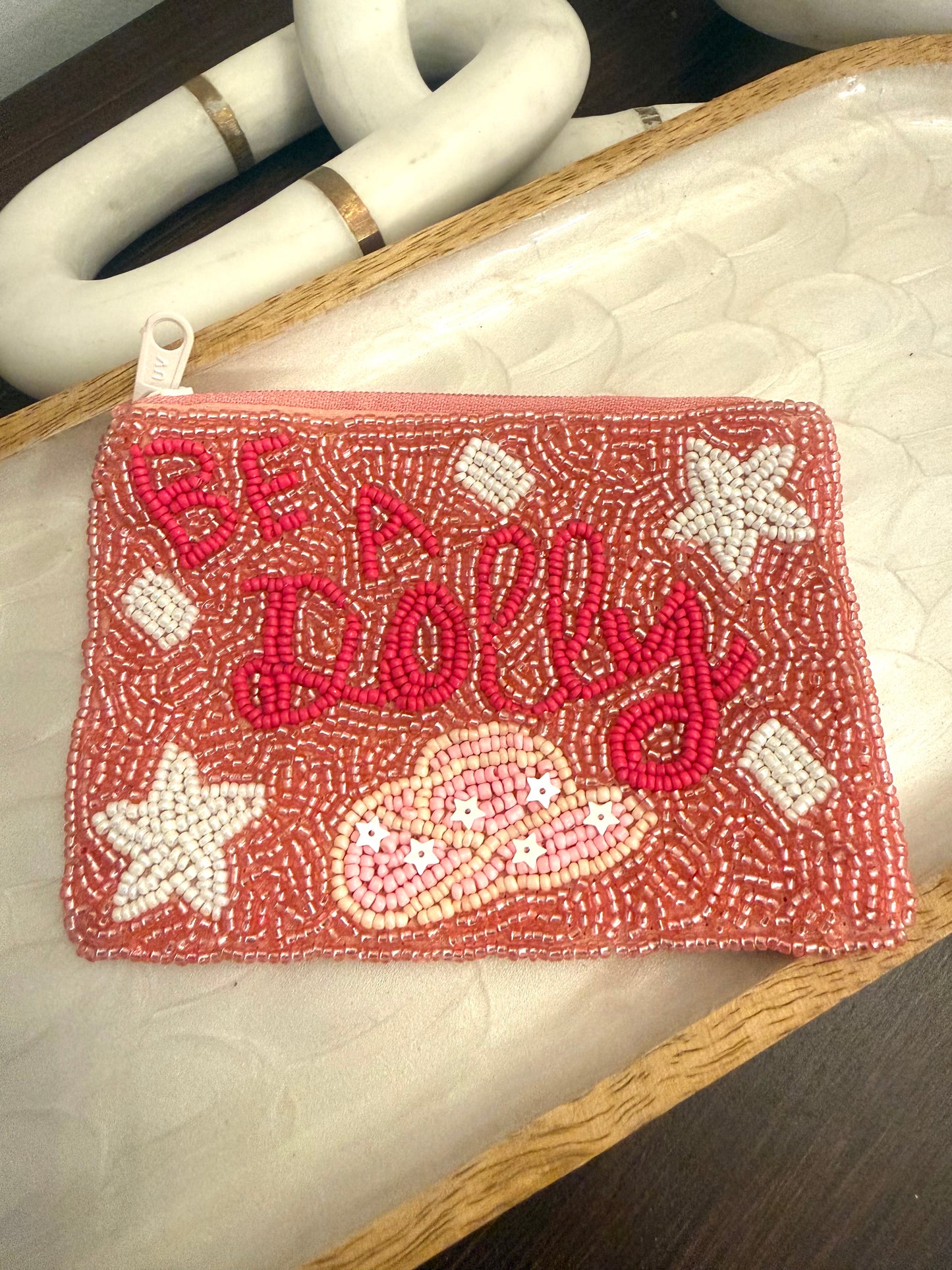"Be a Dolly" Beaded Coin Pouch