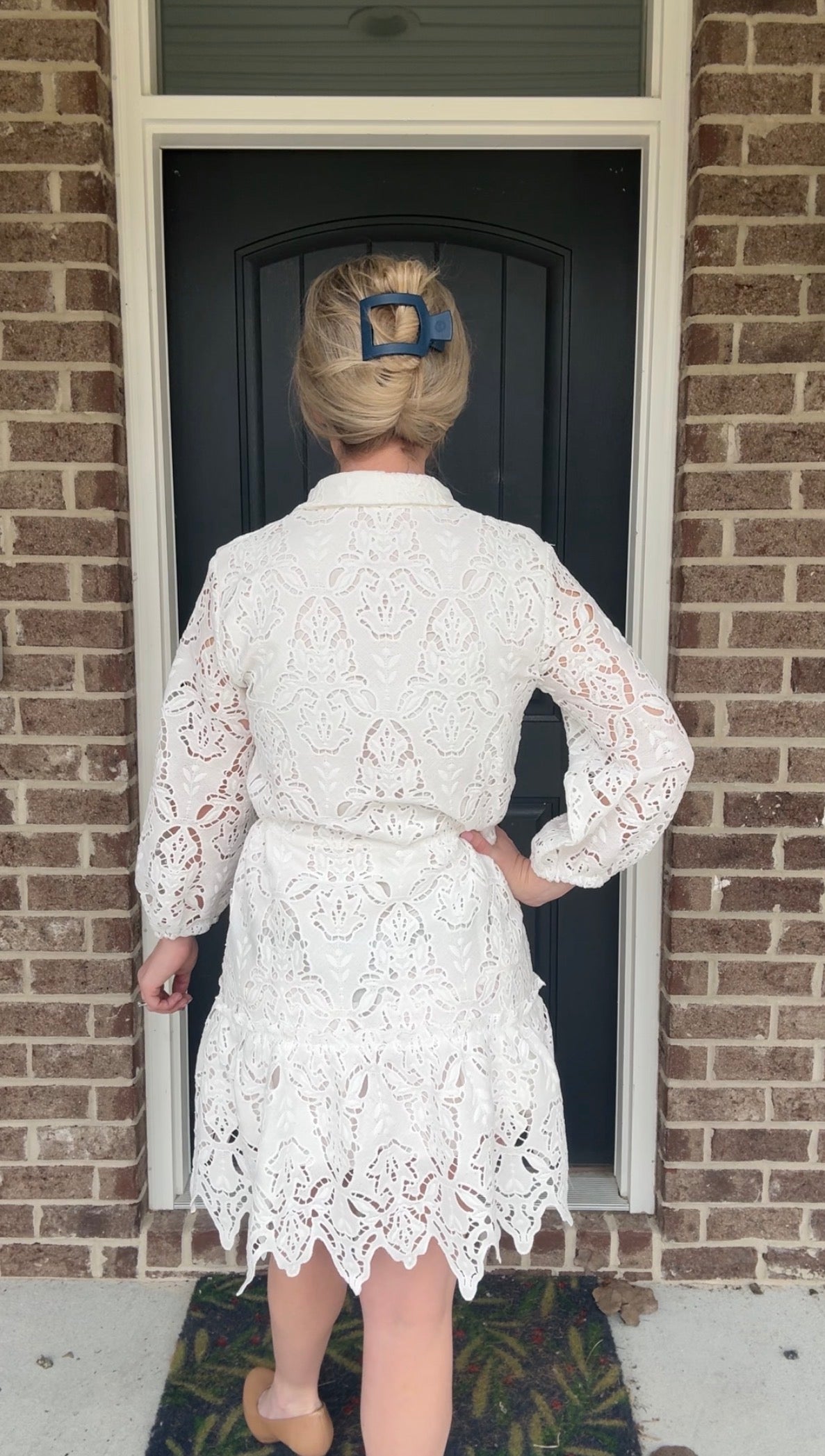 White Floral Lace Dress