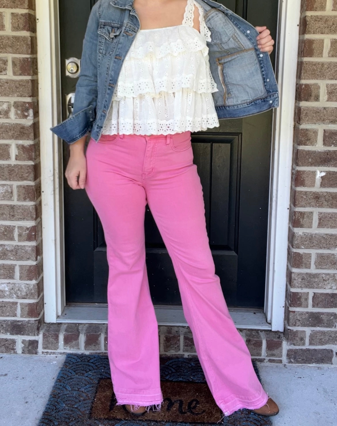 Pink Tummy Control Jeans