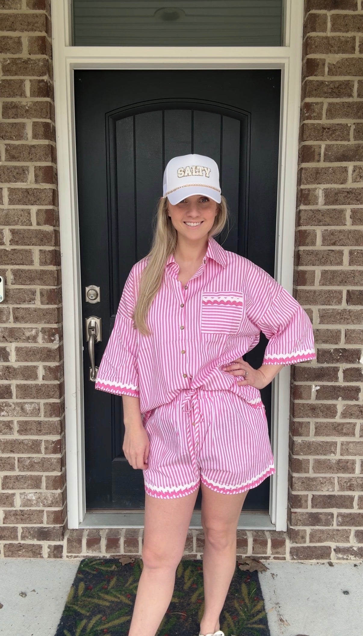 Preppy Pink Stripe Set