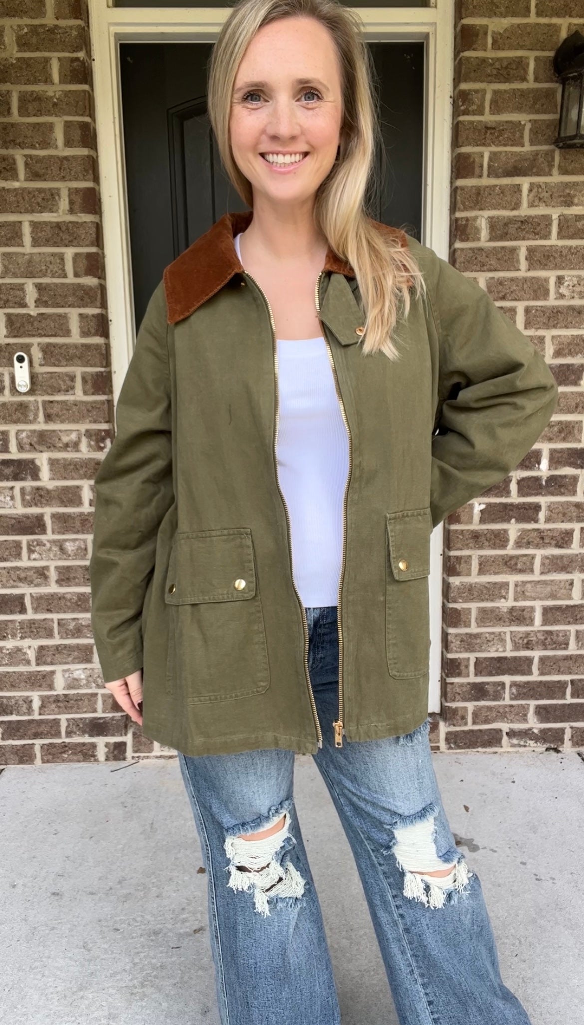 Cotton Chore Jacket- Light Olive