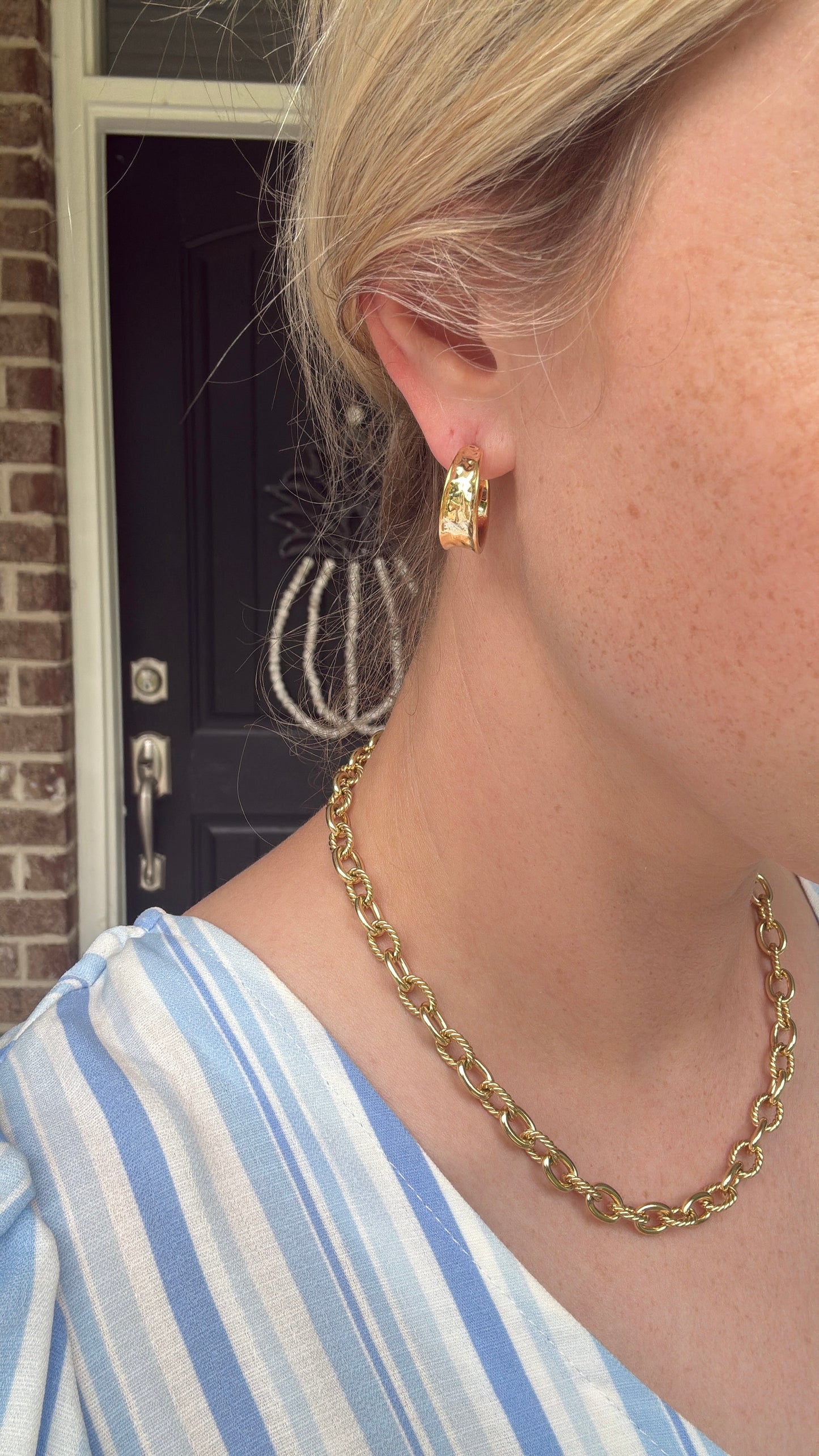 Hammered Hoop Earrings