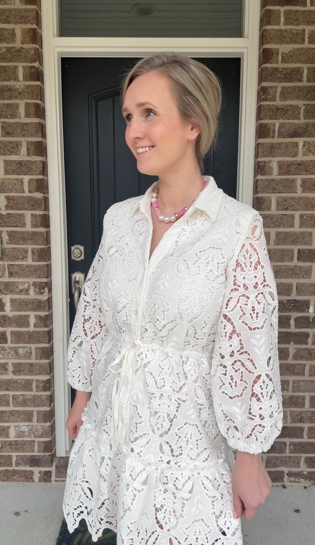 White Floral Lace Dress