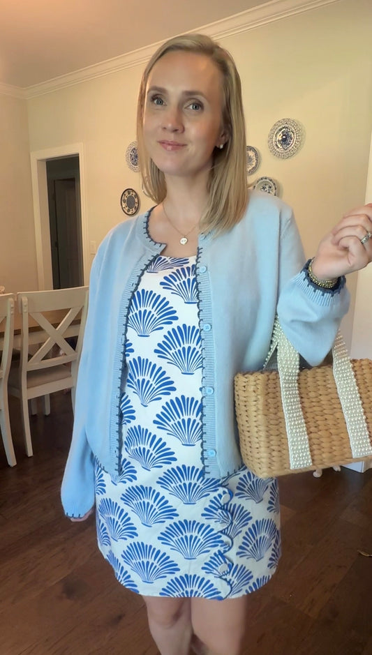 Sunday Best Blue Scallop Cardigan