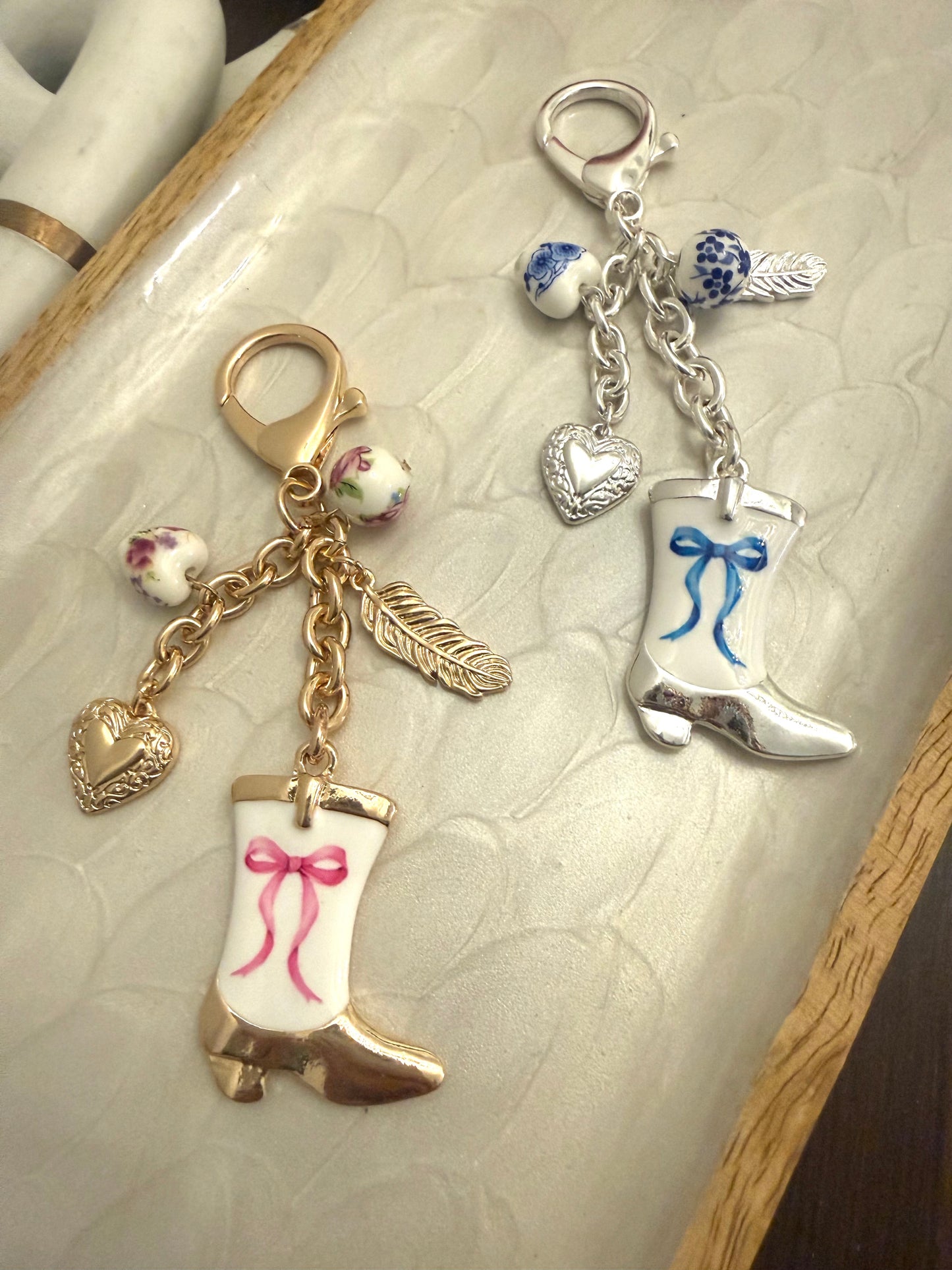 Bows and Boots Keychain