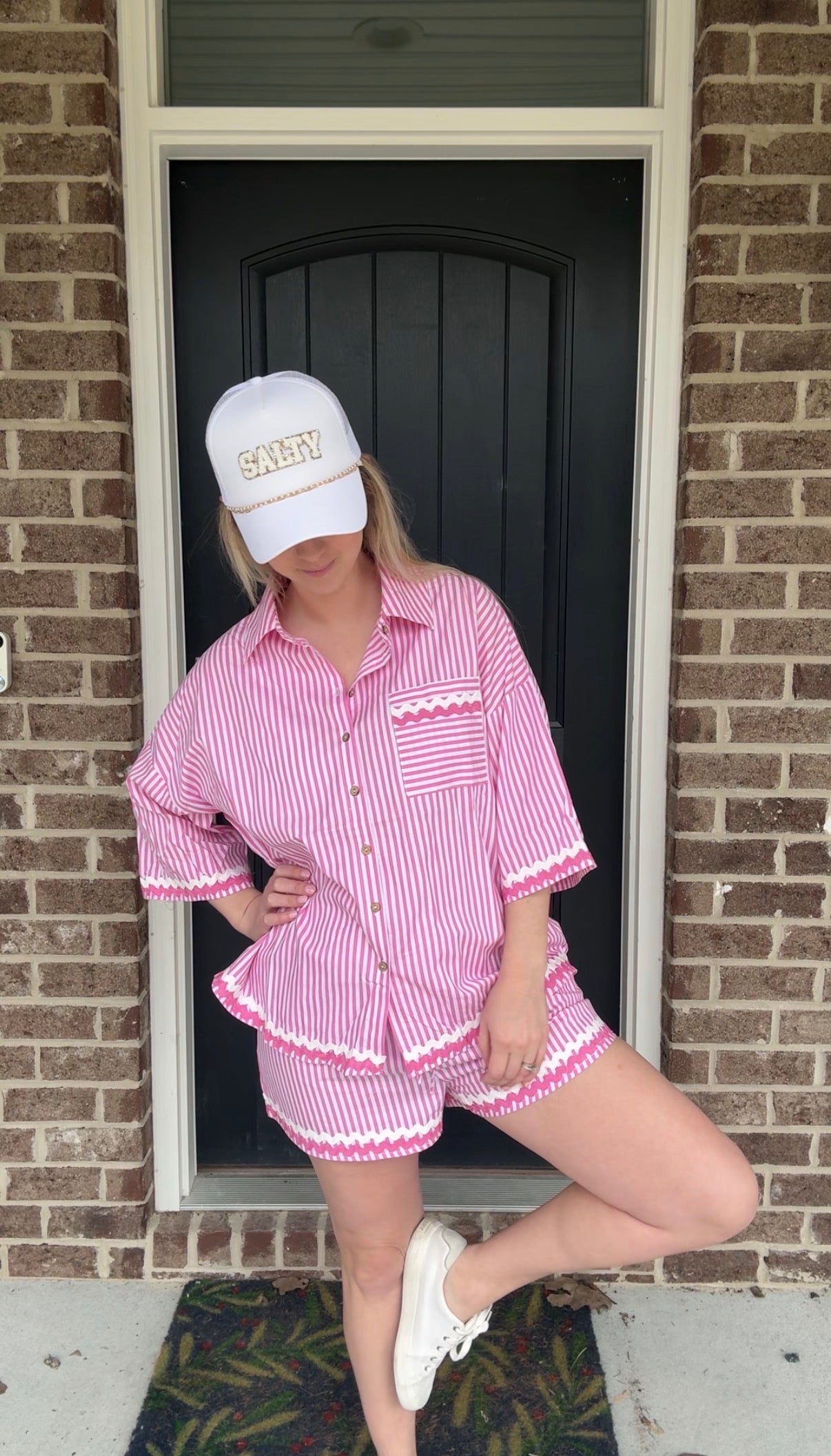 Preppy Pink Stripe Set