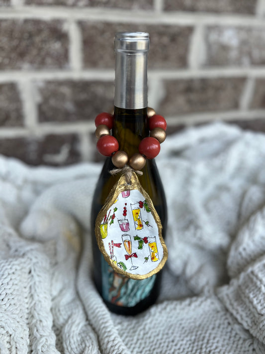 Bottle or Vase Charm- Christmas Cheers