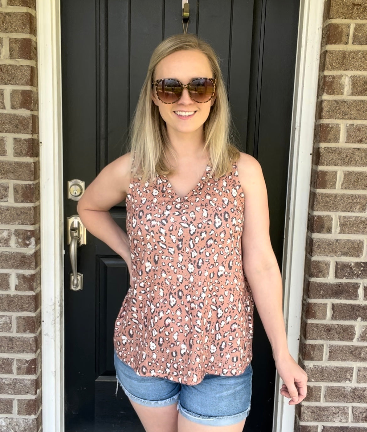 Leopard V-Neck Tank