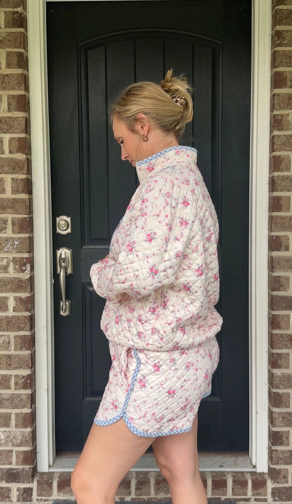Quilted Pullover Cream/Pink Set