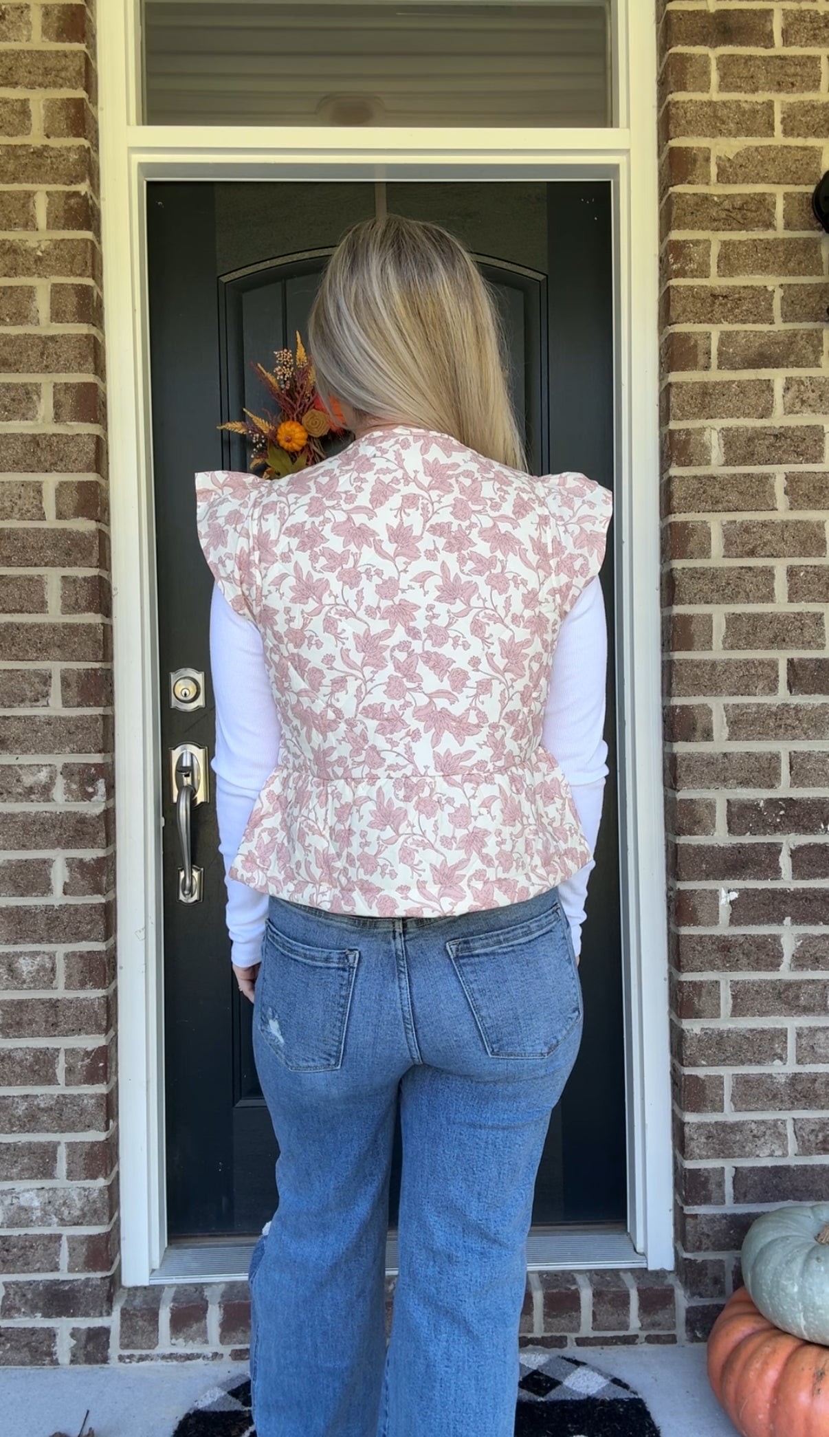 Pink Floral Bow Tie Vest