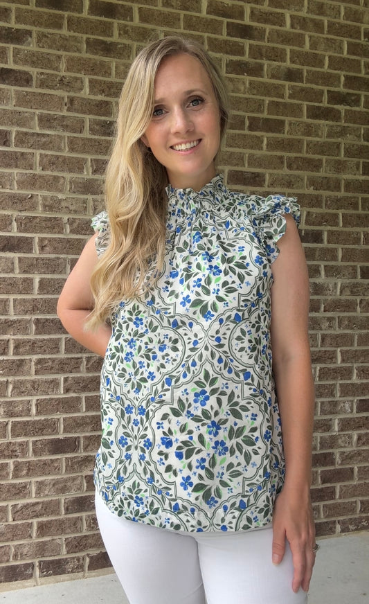 Floral Zoie Ruffle Top